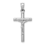 14K W Gold Small Hollow Rounded Crucifix
