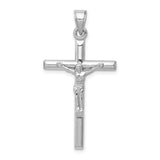 14K W Gold Hollow Rounded Crucifix  33x19.5mm