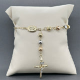 Estate 14K Tri Color Gold Rosary Bracelet