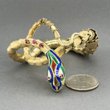 Estate 14K Y Gold Vintage 0.78ctw Ruby Snake Bracelet