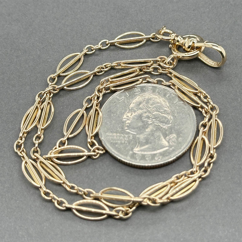 Estate 14K Y Gold Fancy Link 15.75” Watch Fob Chain