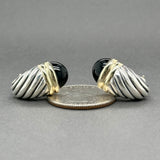 Estate David Yurman SS 14 6.22ctw Onyx Thoroughbred Shrimp Earrings