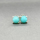 Estate Tiffany & Co. Picasso SS 3.00ctw Amazonite Sugarstack Stud Earrings