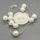 Estate 14K W Gold Freshwater Pearl Tincup Necklace