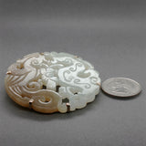 Estate 14K Y Gold 74.56ct Carved Jadeite Brooch