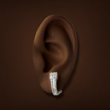 Estate 18K W Gold 1.02ctw G-H/VS1-SI2 Diamond J Hoop Earrings