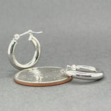 Estate 14K W Gold 17mm Huggie Earrings