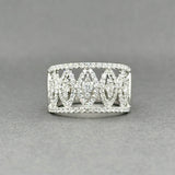 Estate 18K W Gold 0.94ctw H-I/SI1-2 Diamond Wide Ring