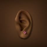 Estate Boucles d'oreilles à tige en or 14 carats avec rubis 0,76 carat