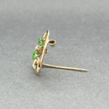 Estate Antique 10K Y Gold Seed Pearl & Enamel Clover Pin