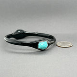 Estate Ippolita SS Black Resin & 13.32ctw Turquoise Bangle Bracelet