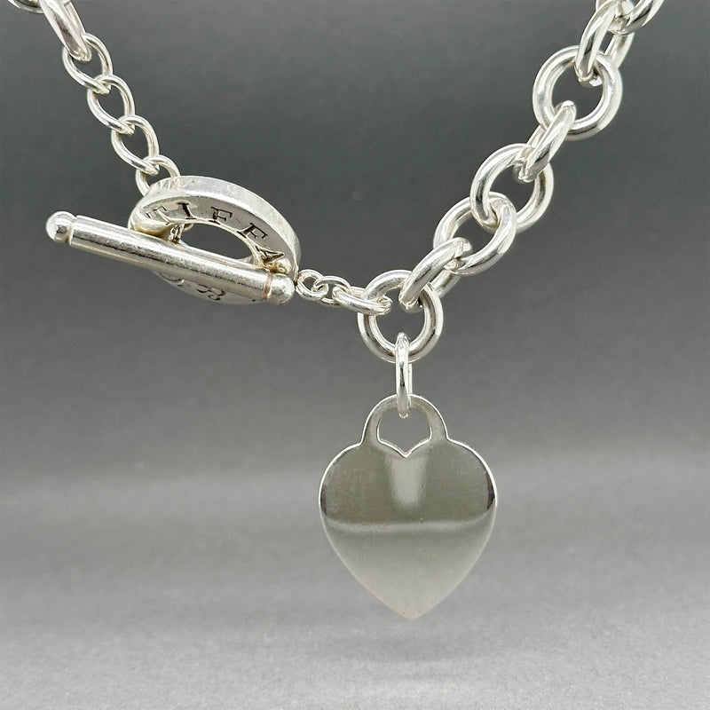 Estate Tiffany & Co. SS Heart Tag Toggle Necklace