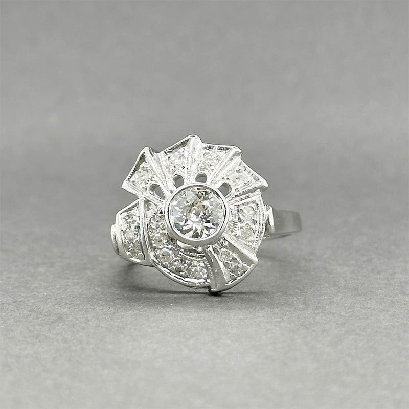 Estate Platinum Retro 1.01ctw Diamond Cocktail Ring