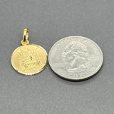 Estate 18K Y Gold Ave Maria Pendant