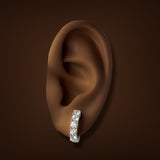 Estate 14K W Gold 1.42ctw H-I/VS2 Diamond Huggie Earrings