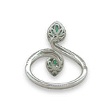 18K W Gold 0.74ctw Emerald and H/SI1 0.36ctw Diamond Ring - Walter Bauman Jewelers