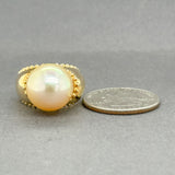 Estate 18K Y Gold South Sea Pearl Ring