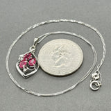 Estate 10K W Gold 0.87ctw Ruby & 0.02ctw Diamond Pendant