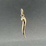 Estate 18K Y Gold 32.7mm Italian Horn Pendant