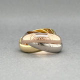 Estate Cariter 18K Tri-Color Gold XL Trinity Ring
