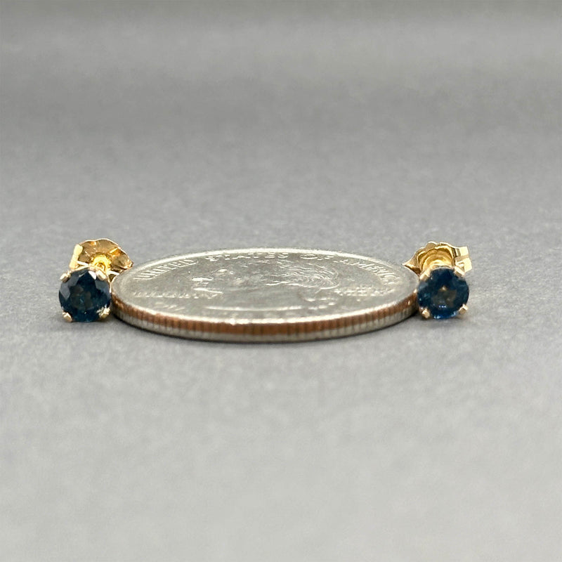 Estate 14K Y Gold 0.64ctw Sapphire Stud Earrings