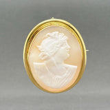 Estate 18K Y Gold Shell Cameo Pin