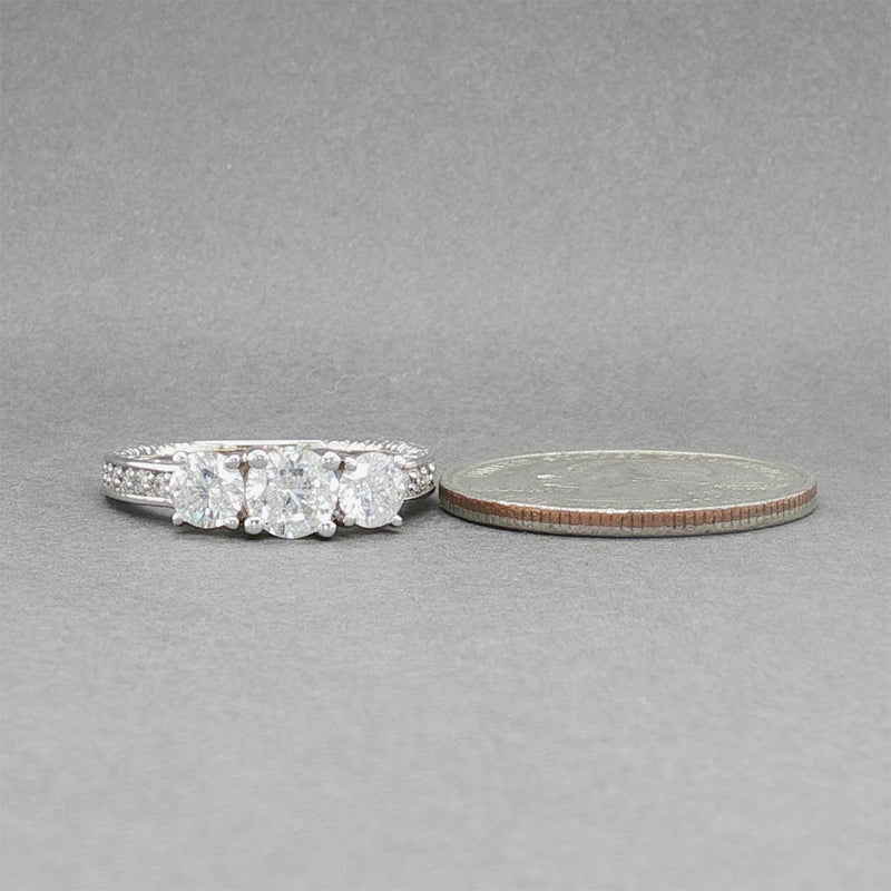 Estate 14K W Gold 1.47ctw H-J/I1-2 Diamond Eng. Ring