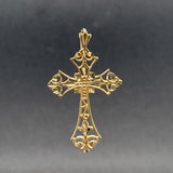 Estate 14K Y Gold 38mm Cross Pendant