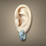 Estate David Yurman SS Sculpted Cable Hoop Earrings