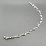 Estate 14K W Gold 6.06mm Stampado Link Bracelet