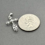 Estate 14K W Gold 0.04ct K/I2 Diamond Cross Pendant