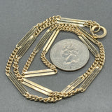 Estate 14K Y Gold 3.3mm 20” Fancy Bar Link Watch Fob Chain