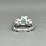 Estate 14K W Gold 2.03ct Aquamarine & 0.06ctw Diamond Ring