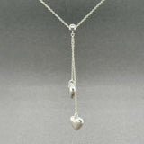 Estate Tiffany & Co. SS Double Heart Y Drop Necklace