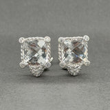 Estate Judith Ripka SS Quartz & CZ Earrings