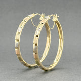 Estate 14K Tri-Color 37.7mm Hoop Earrings