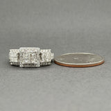 Estate 14K W Gold 1.51ctw H-I/SI2-I2 Diamond Cluster Eng. Ring