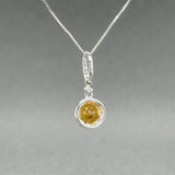 Estate 14K W Gold 0.70ct Citrine & 0.06ctw Diamond Pendant