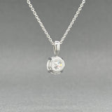 Estate 14K W Gold 0.74ct D/VS1 Diamond Pendant GIA