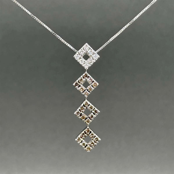 Estate 14K W Gold 0.41ctw Fancy Brown & White Diamond Pendant