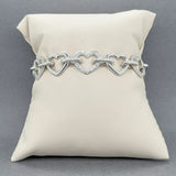 Estate SS 0.05ctw J/I1 Diamond Heart Link Bracelet