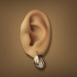 Estate 14K Y Gold 21.07mm Scalloped Hoop Earrings