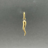 Estate 18K Y Gold 24.6mm Italian Horn Pendant