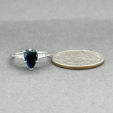 Estate 14K W Gold 1.31ct Sapphire & 0.18ctw Diamond Ring
