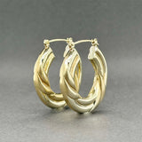 Estate 14K Y Gold 26.17mm Hoop Earrings