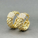 Estate 18K Y Gold 1.21ctw Diamond Hoop Earrings