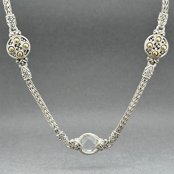 Estate John Hardy SS 18 8.70ctw White Topaz Jaisalmer Station Necklace