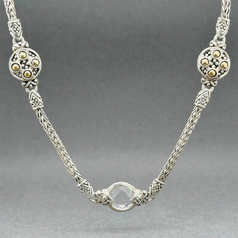 Estate John Hardy SS 18 8.70ctw White Topaz Jaisalmer Station Necklace