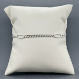 Estate 14K W Gold 4.41mm Curb Link Station Anklet