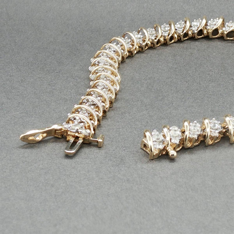 Estate 14K Y Gold 2.71ctw J-K/I1-2 Diamond S Link Bracelet